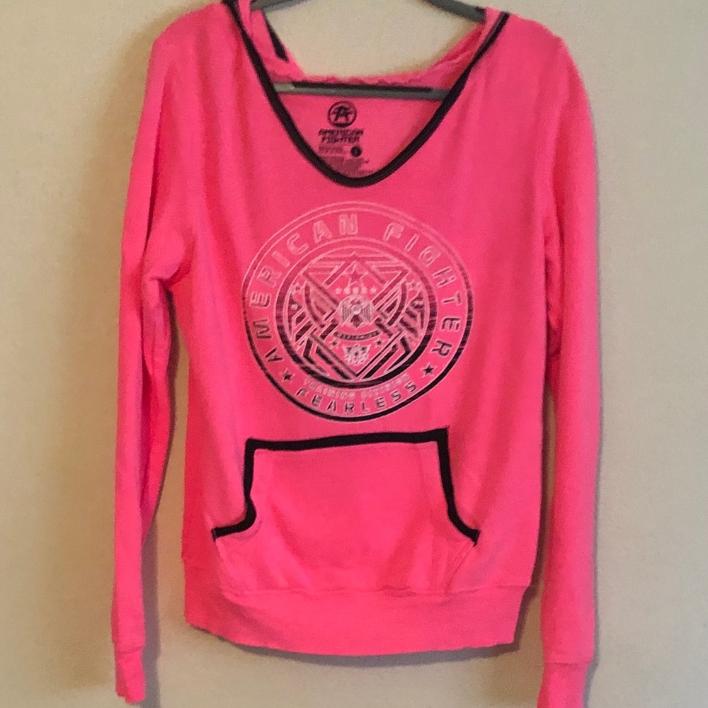 American Fighter Pink Sweatshirt with Black Accents